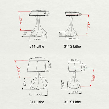 311S Lithe 28" H Tulip Dining Table Base - Small