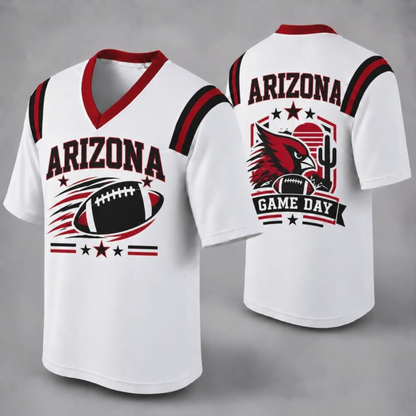 Unisex Football Fan Jersey - White V-Neck Mesh Game Day Shirt (32 Teams)