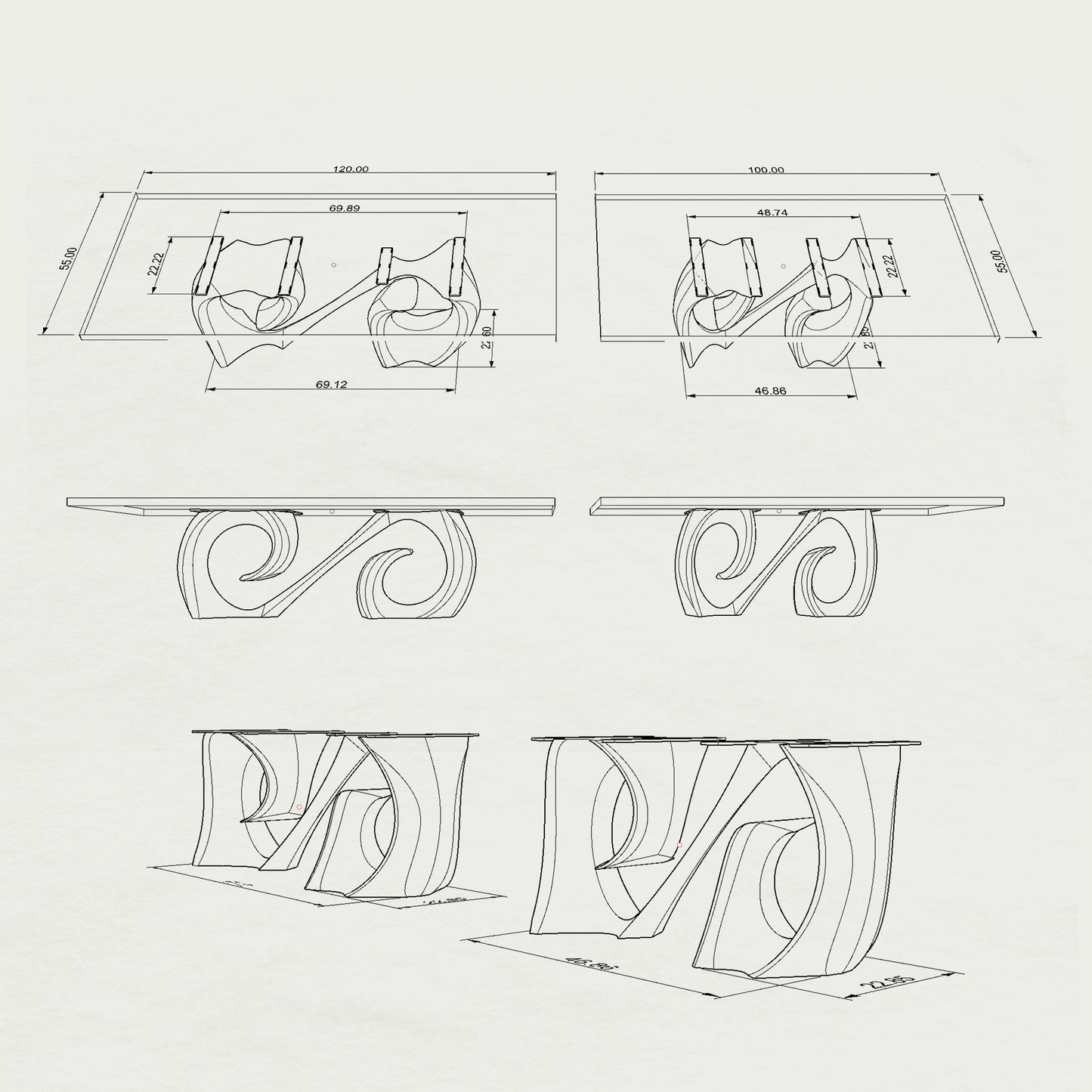 Table Base 327 Cling 28" H Metal DIY for Woodworking