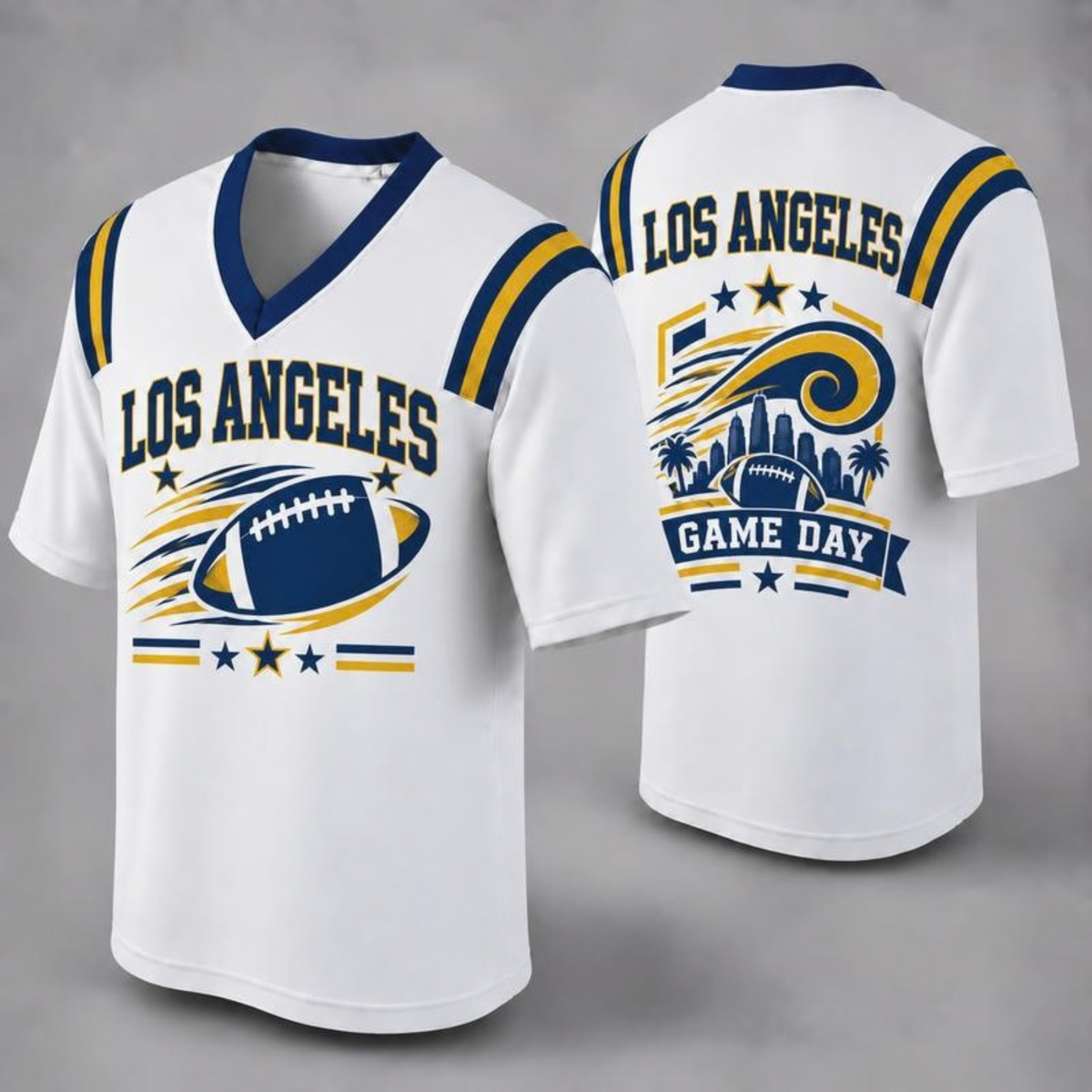 Unisex Football Fan Jersey - White V-Neck Mesh Game Day Shirt (32 Teams)