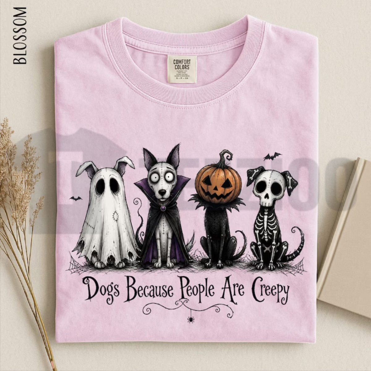 Funny Dog Lover Halloween Comfort Colors Retro Spooky Graphic Tee