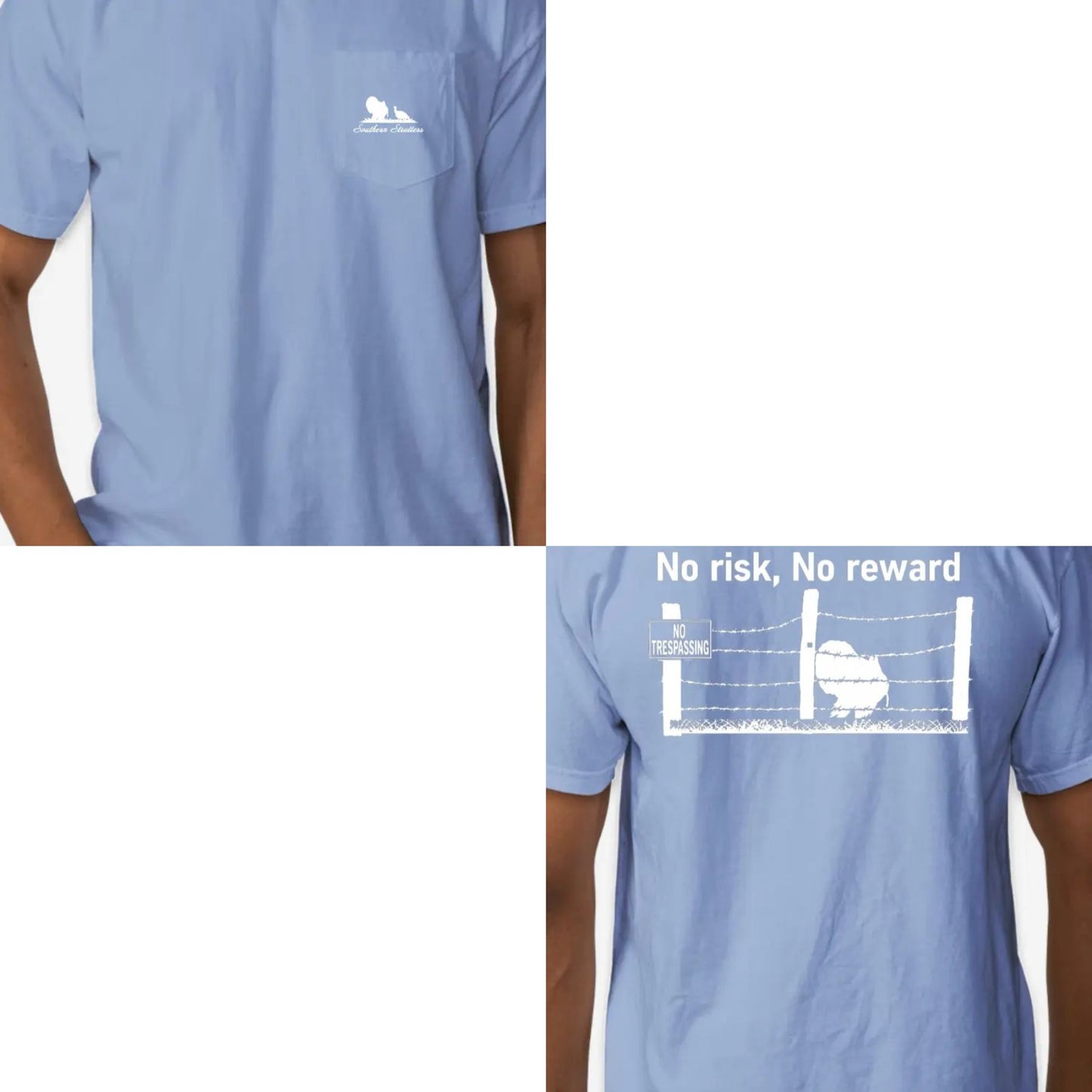 "No Risk No Reward" Wild Turkey Hunting T-Shirt – Vintage Strutting Turkey Graphic Tee, Premium 100% Cotton Hunter Gift, Made in USA