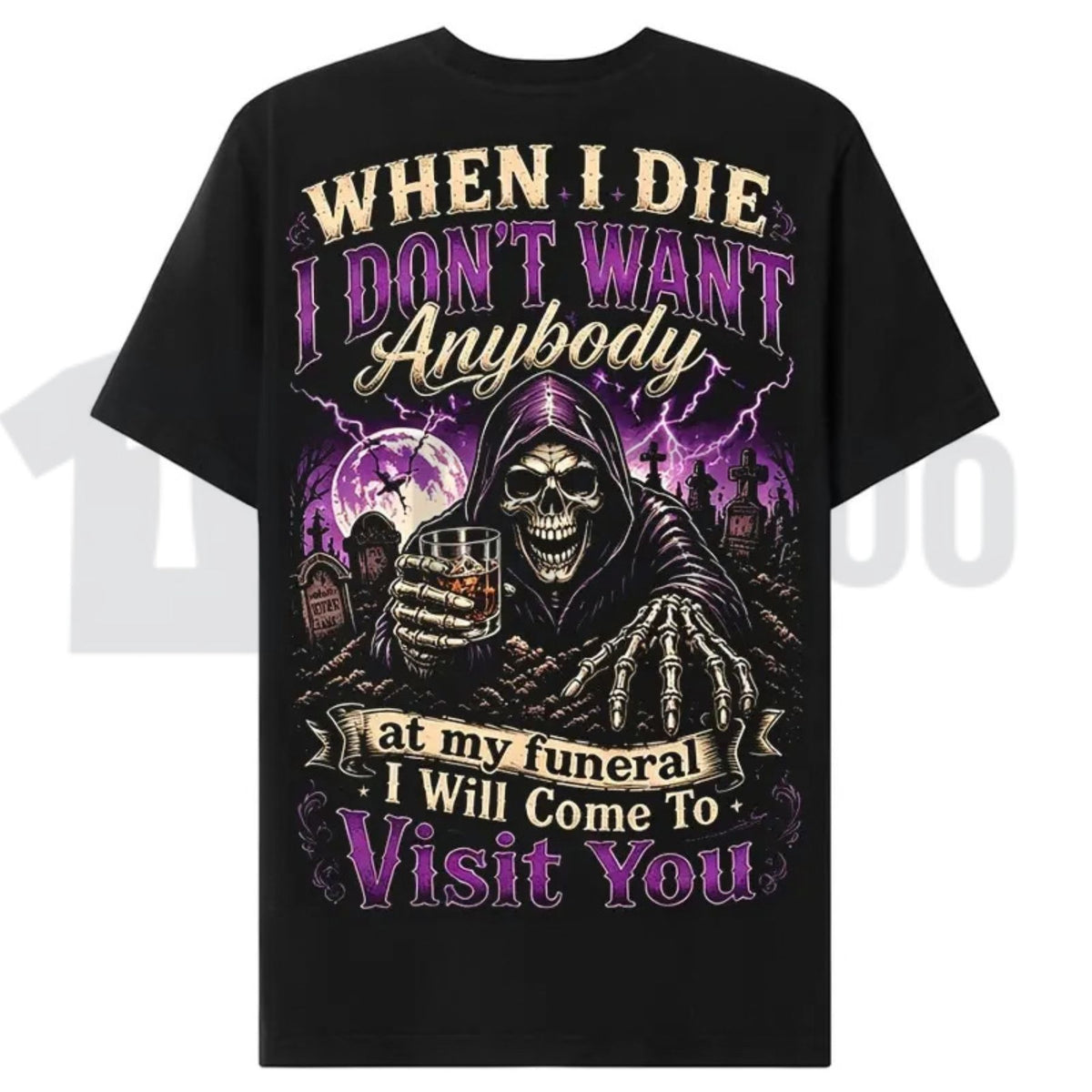 Vintage Funeral Humor Top – Chaosmoda Gen X Custom Year Skull Graphic Apparel