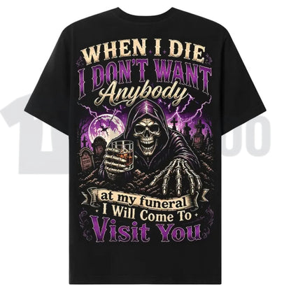 Vintage Funeral Humor Top – Chaosmoda Gen X Custom Year Skull Graphic Apparel