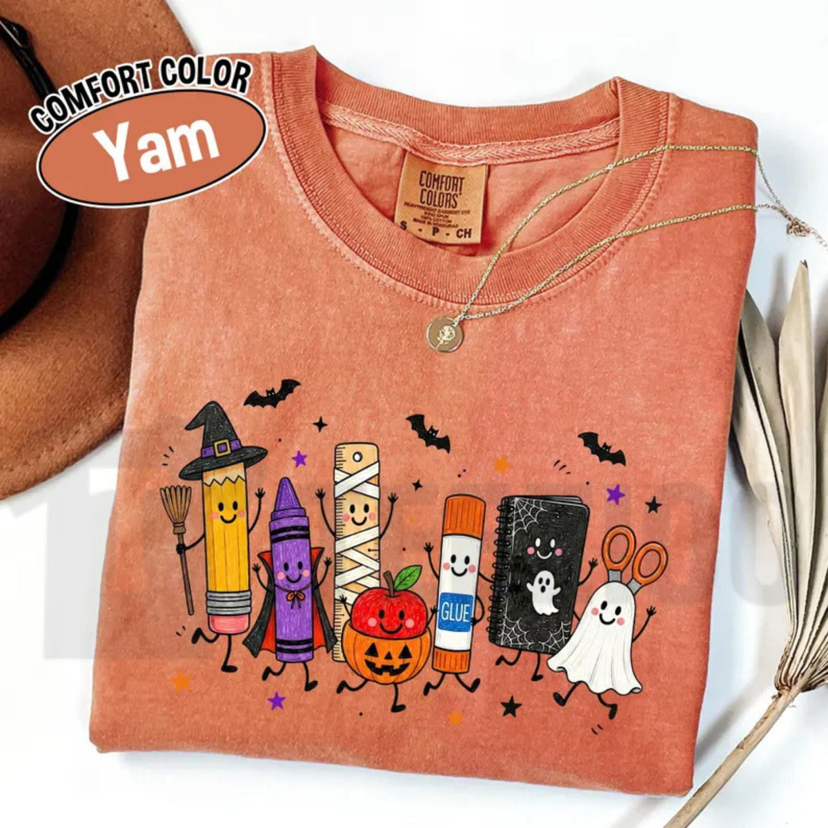 Comfort Colors Halloween Teacher Shirt – Spooky School Supplies Ghost Tee