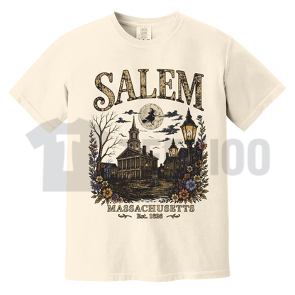 Salem Massachusetts Shirt - Vintage Witch City Halloween Graphic Tee