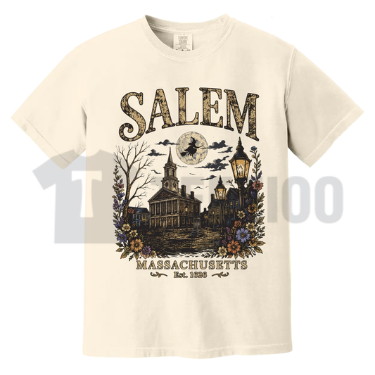 Salem Massachusetts Shirt - Vintage Witch City Halloween Graphic Tee