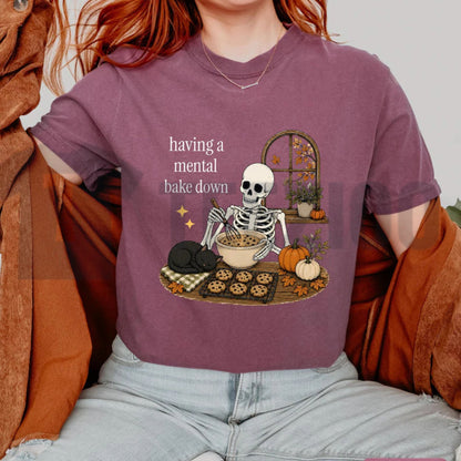 Mental Bake Down Skeleton Shirt – Funny Baking Cookie Baker Graphic Tee
