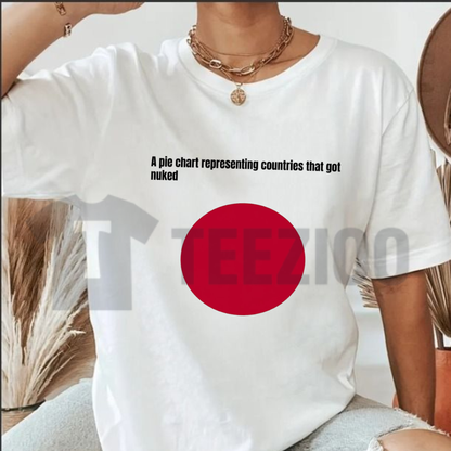Japan Flag Countries Nuked Pie Chart Satire Shirt