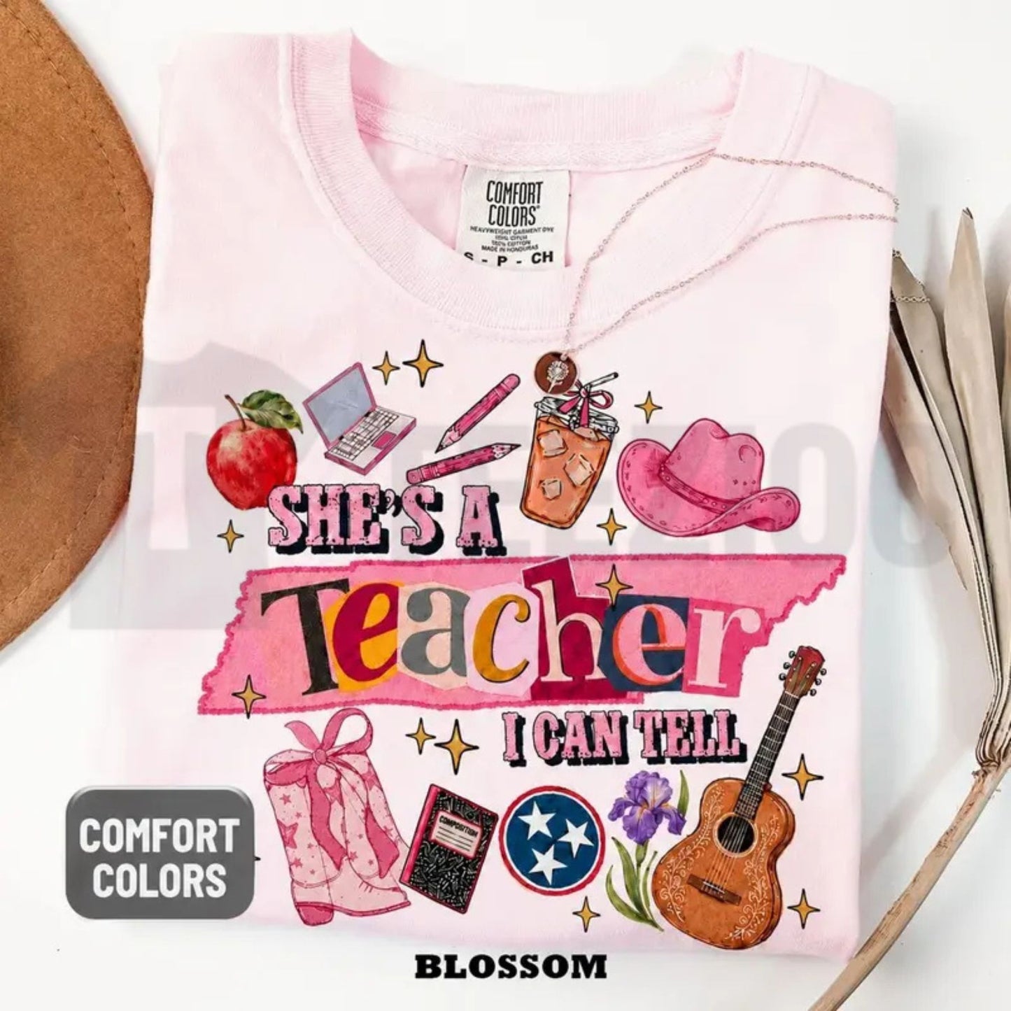 She's a Teacher I Can Tell Comfort Colors Shirt – Funny Retro Educator Graphic Tee