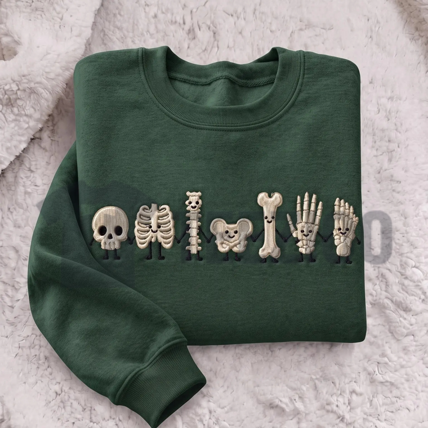 Radiology Tech Skeleton Embroidered Sweatshirt - Cute X-Ray Tech Crewneck