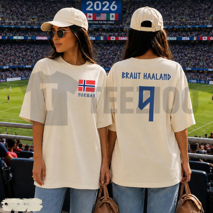 Retro Haaland 9 Norway Soccer Unisex Tee - Vintage Football Graphic T-Shirt