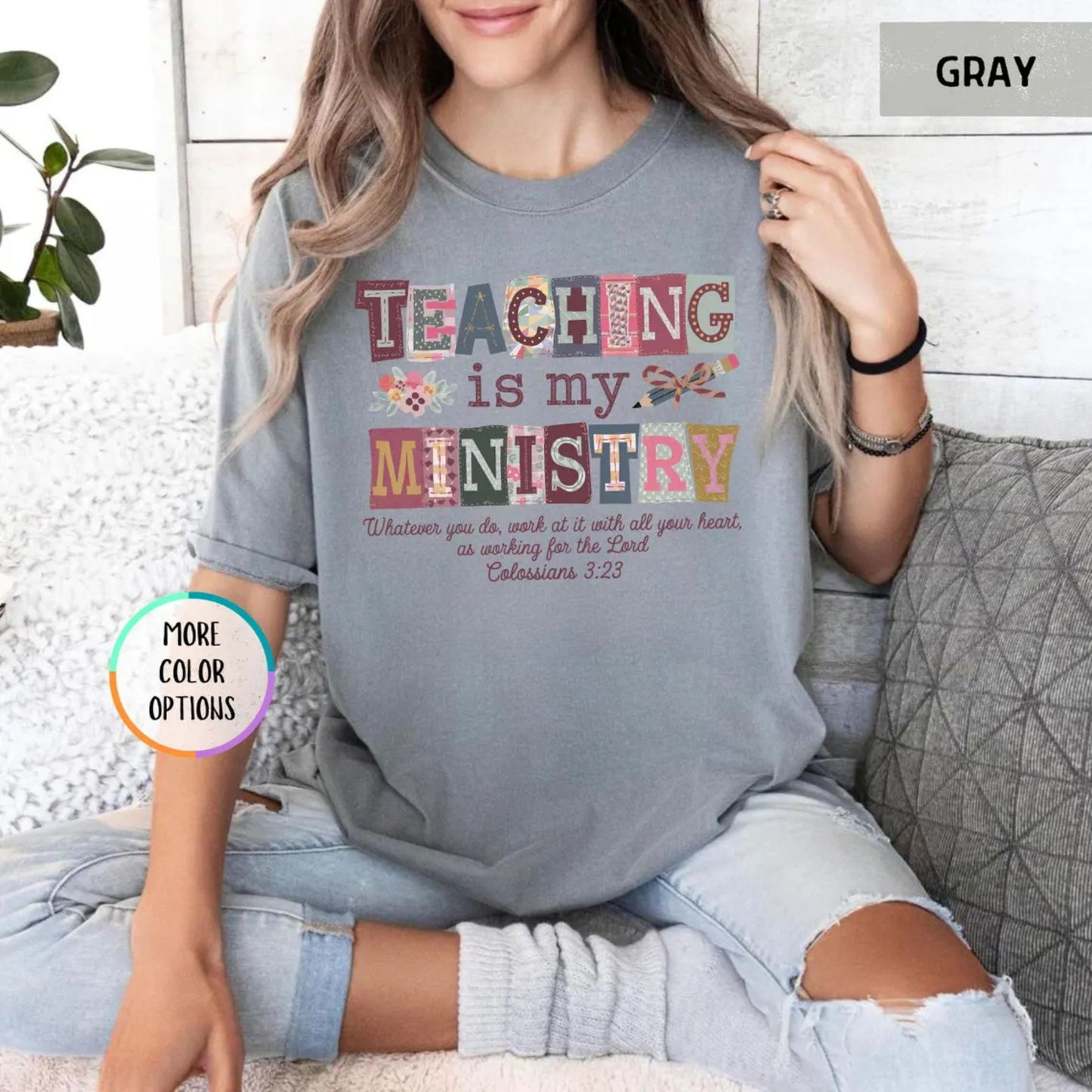 Comfort Colors Teaching Is My Ministry T-Shirt – Christian Teacher Faith Graphic Tee, Inspirational Educator Shirt