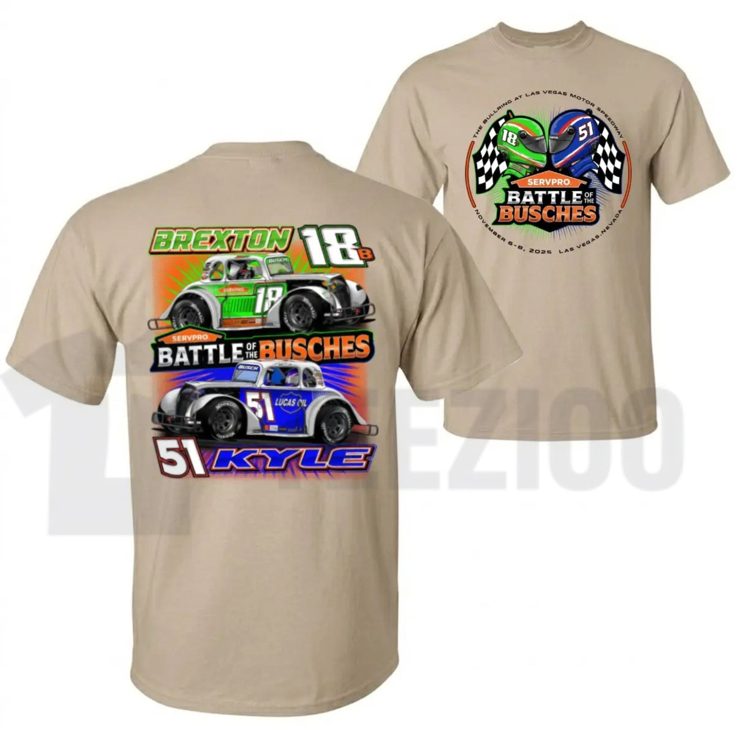 Battle Of The Busches Racing Vintage NASCAR Style Graphic T-Shirt