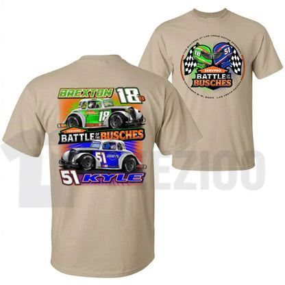 Battle Of The Busches Racing Vintage NASCAR Style Graphic T-Shirt