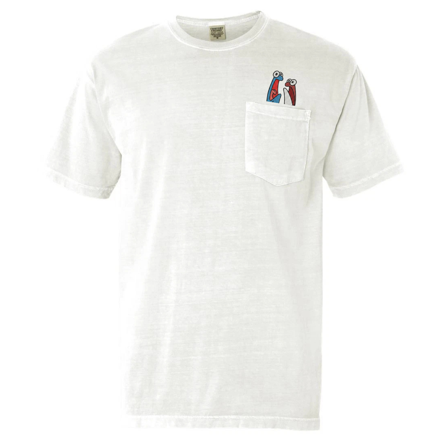 Comfort Colors® Embroidered "Fish Memes" Pocket Shirt - Witty Fisherman Graphic Tee