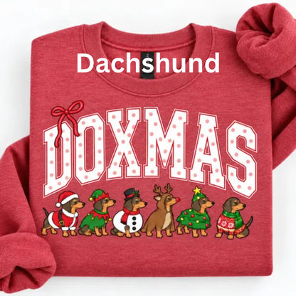 Merry Dogmas Holly Christmas Dog Sweatshirt - Vintage Santa Dog Lover Crewneck