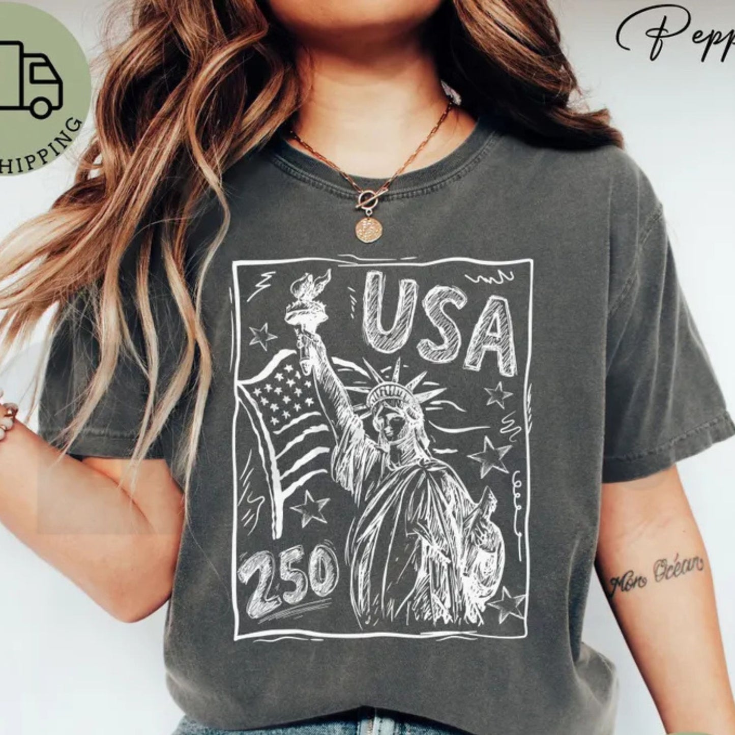 Statue of Liberty USA 250 Comfort Colors Shirt – Retro Patriotic 4th of July Tee