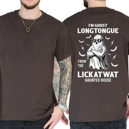 Spooky Halloween Haunted House Top – Ghost Longtongue Funny Graphic Apparel