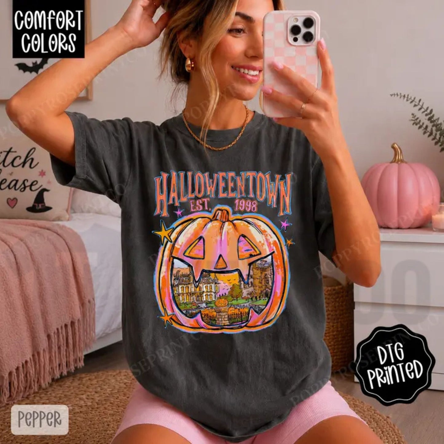 Halloweentown Comfort Colors Shirt – Trendy Autumn Fall Graphic Tee