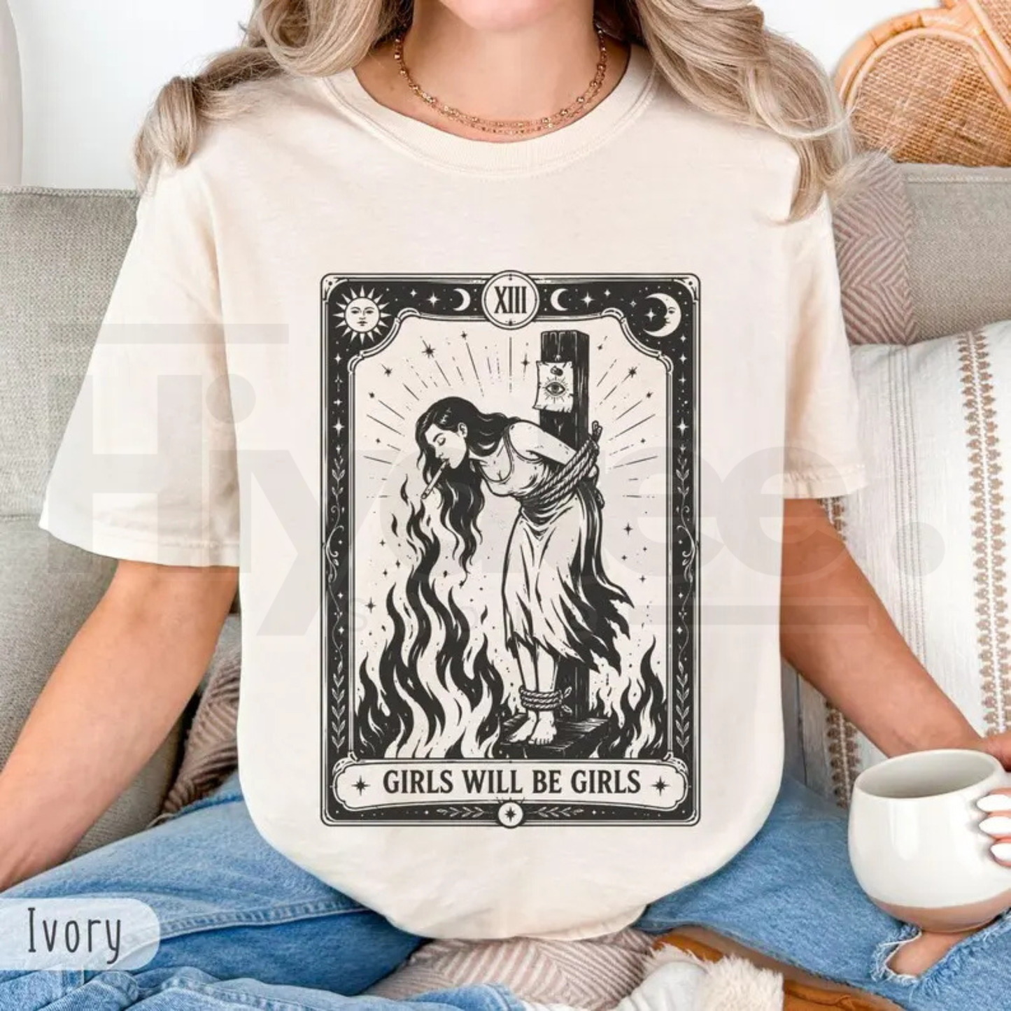 Girls Will Be Girls Witch Comfort Colors Shirt – Feminist Halloween Graphic Tee