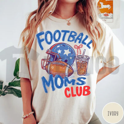 Football Moms Club Comfort Colors Shirt – Gameday Doodle Football Tee