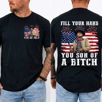 John Wayne Rooster Cogburn Fill Your Hand Western Graphic T-Shirt