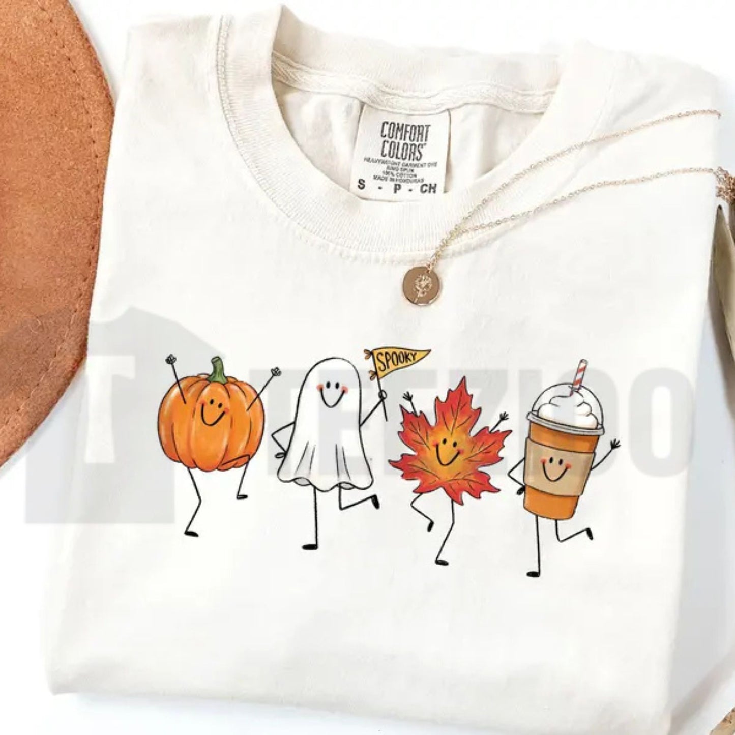 Cute Autumn Pumpkin Ghost Comfort Colors Shirt – Retro Spooky Halloween Tee