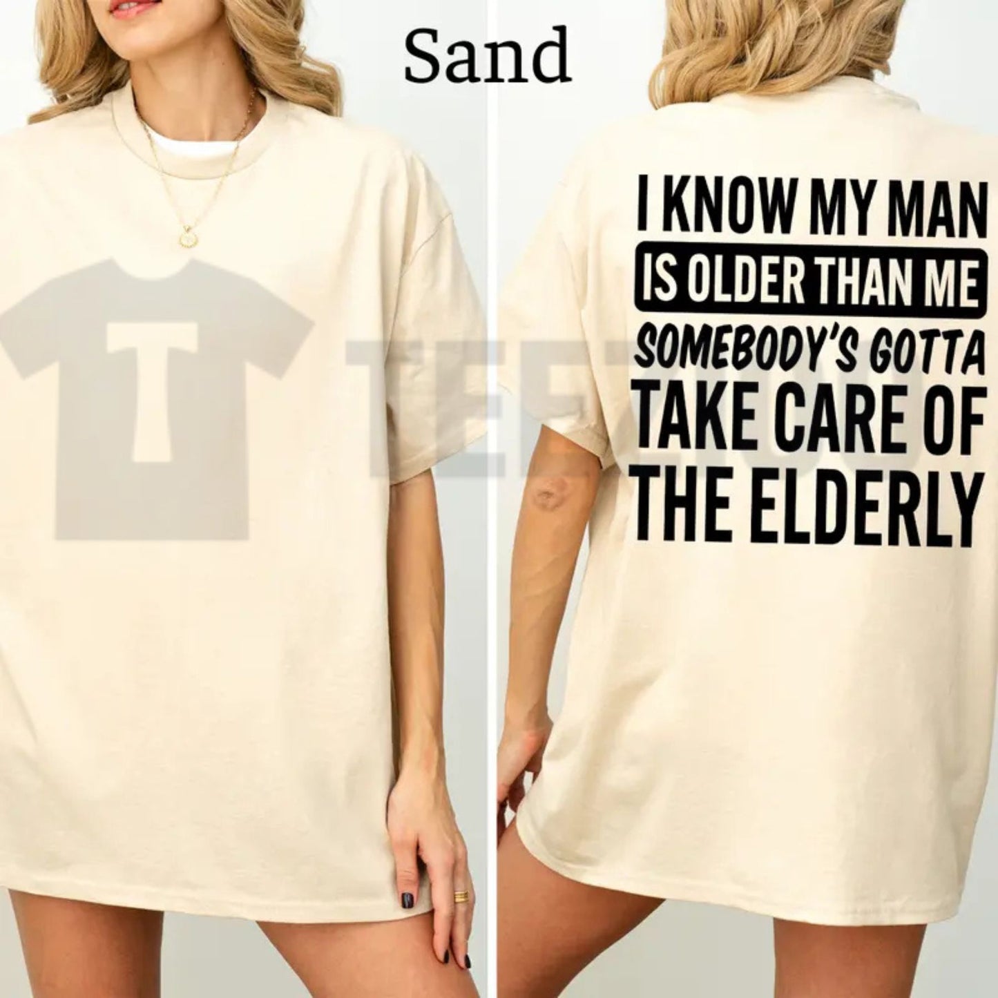 Humorous Age Difference Relationship Apparel – Sarcastic Wife & Girlfriend Graphic Top