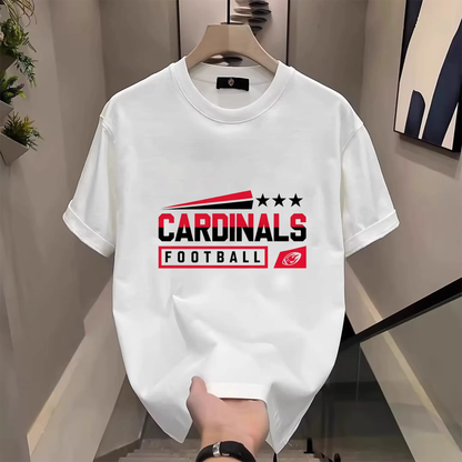 Three Star Football Graphic T-Shirt - Men's Soccer Pride Crewneck Cotton Tee