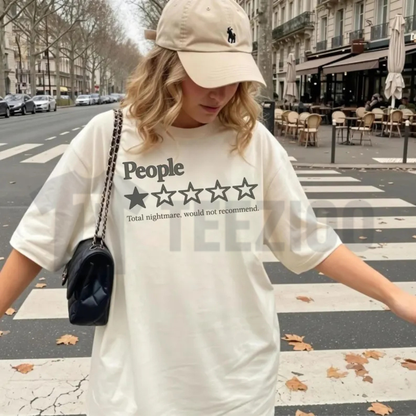 "Funny People One Star Review" Shirt - Sarcastic Introvert Graphic Tee