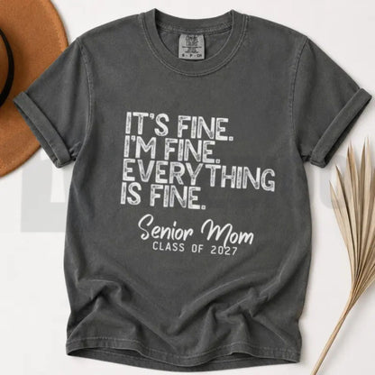 Class of 2027 Senior Mom Comfort Colors Shirt – Retro Graduation Varsity Tee