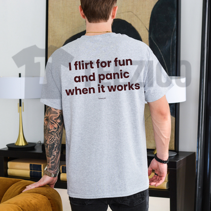 Flirt For Fun Panic When It Works Shirt | Introvert Tee