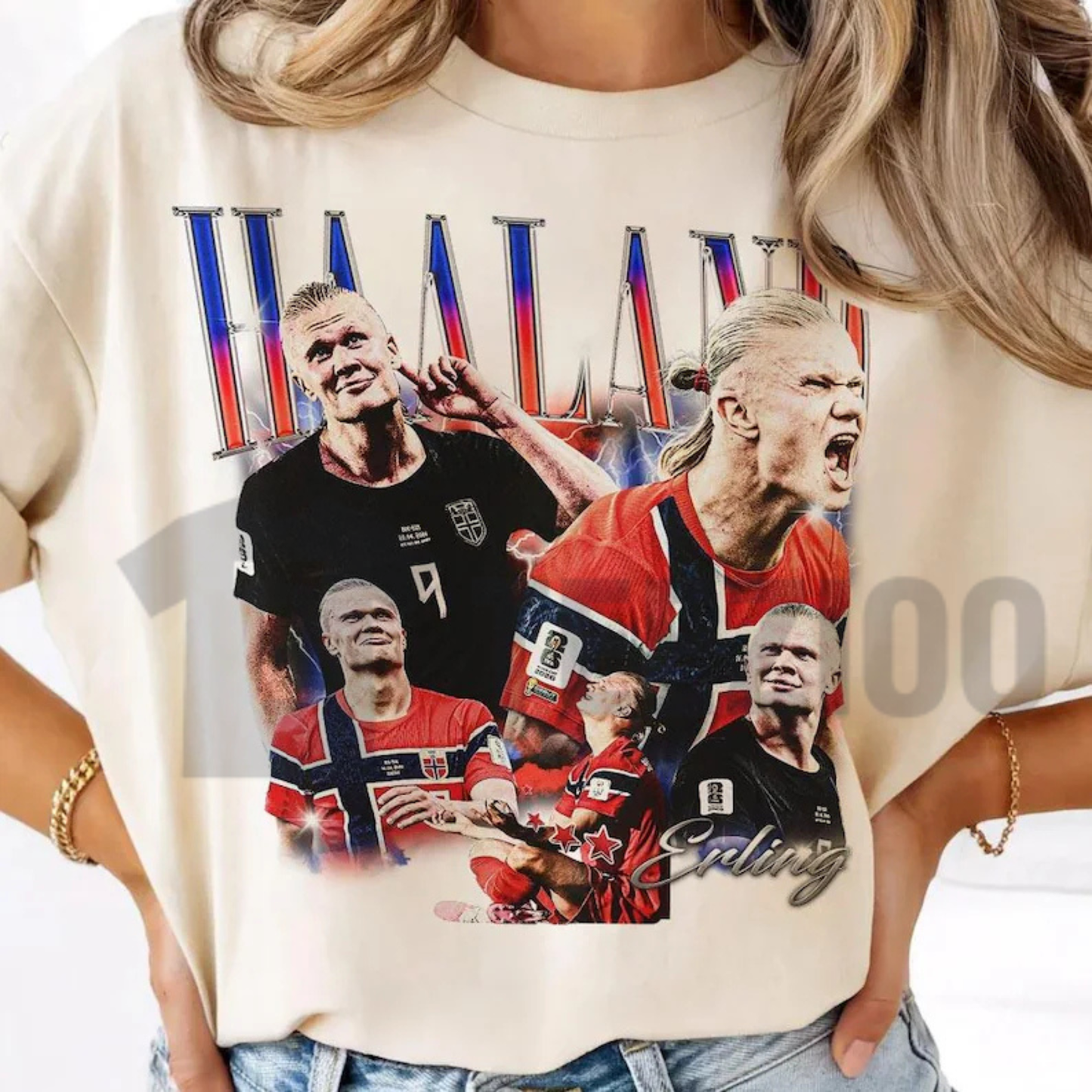 Erling "The Viking" Soccer Y2K T-Shirt - Retro Norway Graphic Tee