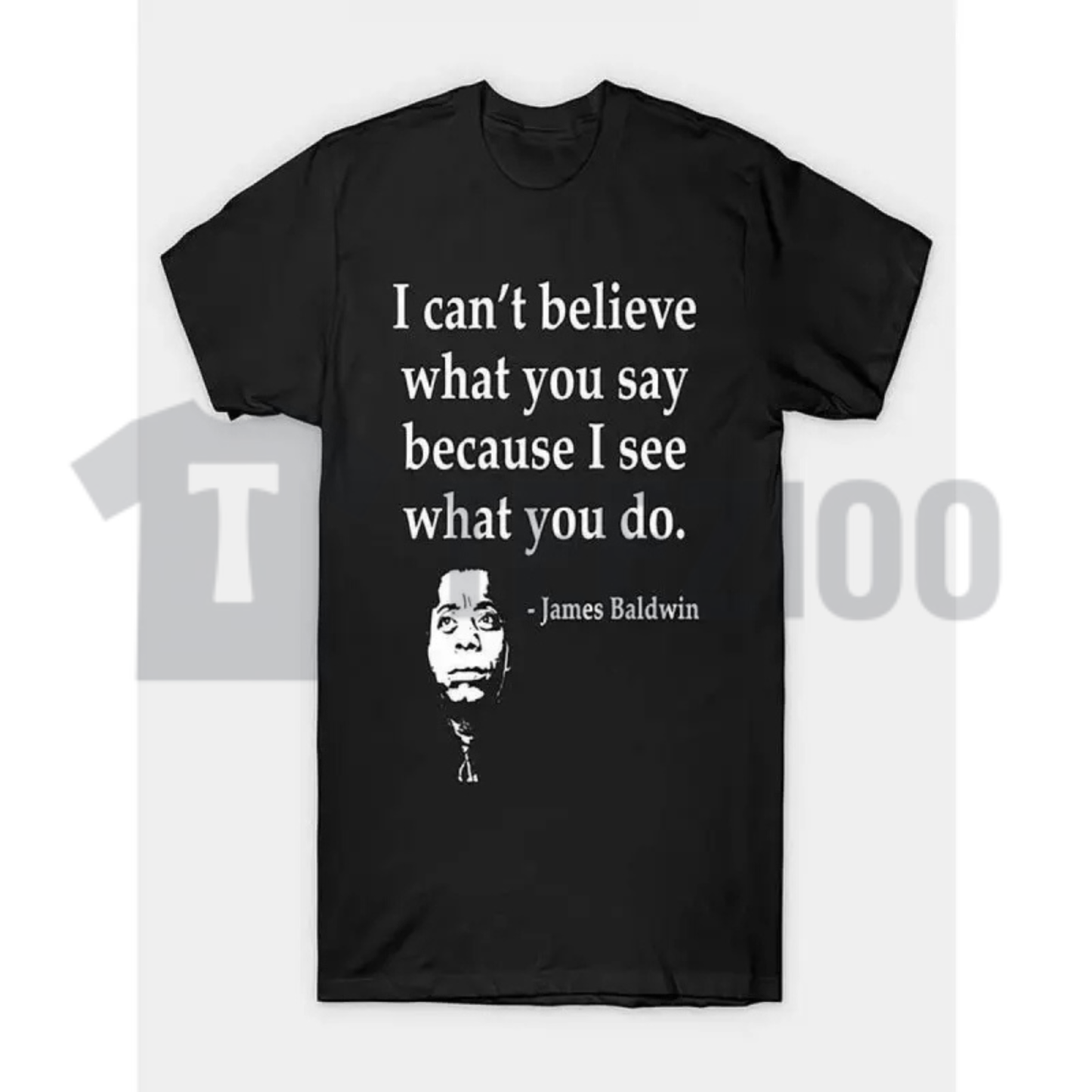 James Baldwin Quote Summer T-Shirt - Black Short Sleeve Crew Neck