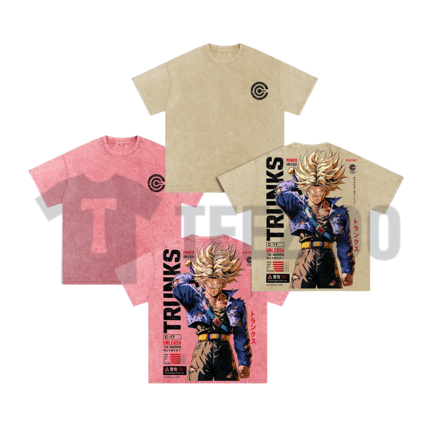 Future Trunks Capsule Corp Back Print Anime T-Shirt
