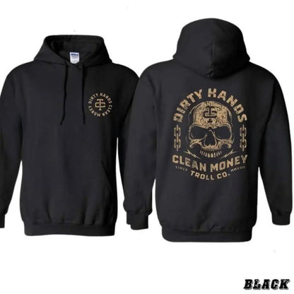 Bold Skull Graphic Pullover Hoodie – Edgy Streetwear Gothic Skeleton
