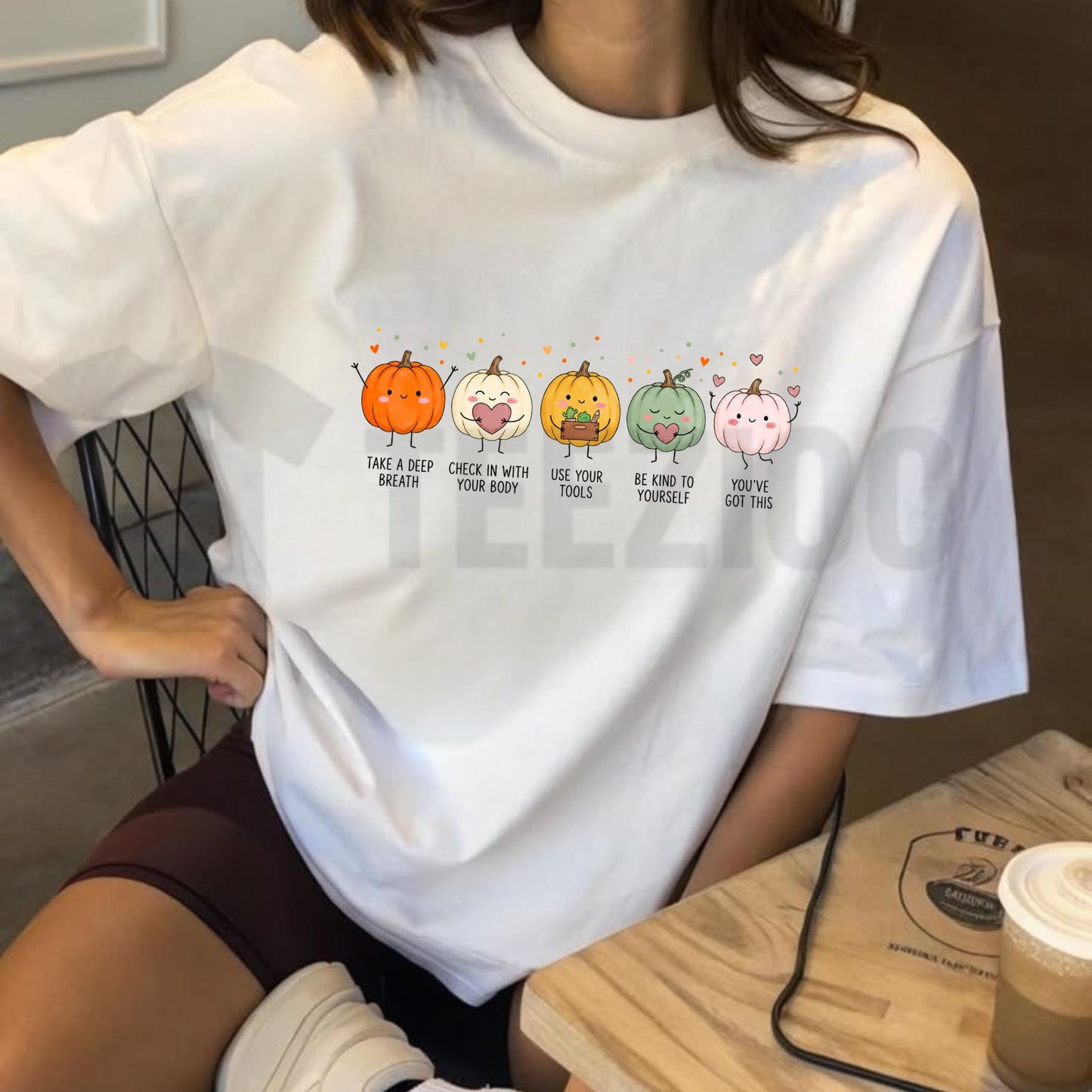 Mental Health Pumpkin Fall T-Shirt – Positive Affirmations Tee, Autumn Counselor Therapist Gift Shirt for Men & Women