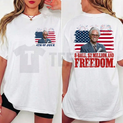 Baby Billy 4th of July 8-Ball Funny Patriotic Graphic T-Shirt