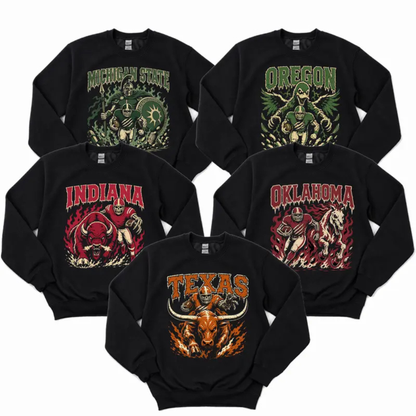 College Football Skull Sweatshirt - Retro All Teams Sports Crewneck