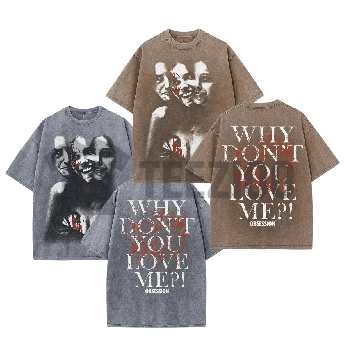 Vintage Acid Wash Psychological Horror Art Shirt - Retro Surreal Dark Aesthetic Graphic Tee