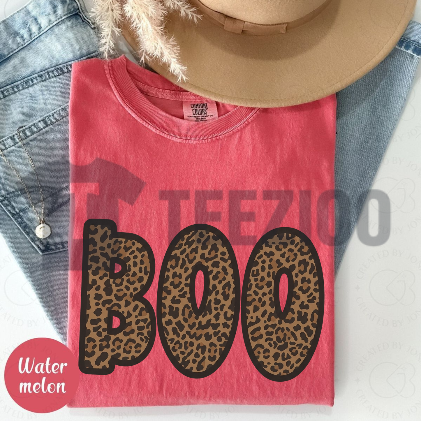 "Cheetah Boo" Shirt - Retro Spooky Season Animal Print Halloween Tee