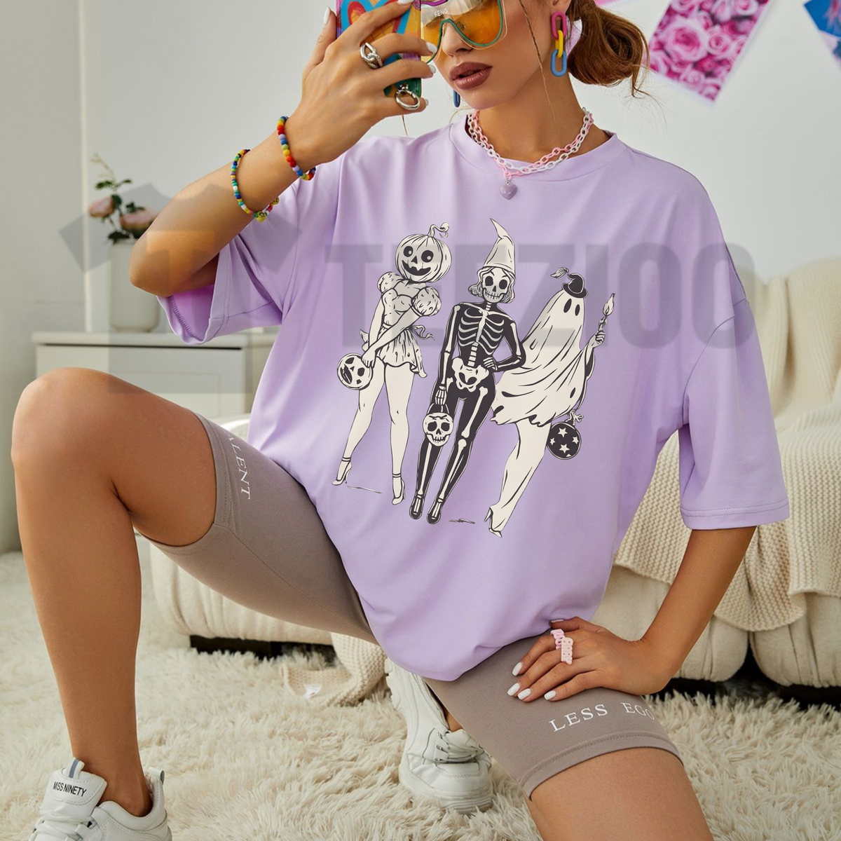 Spooky Girl Squad Halloween Shirt - Retro Best Friends Fall Tee
