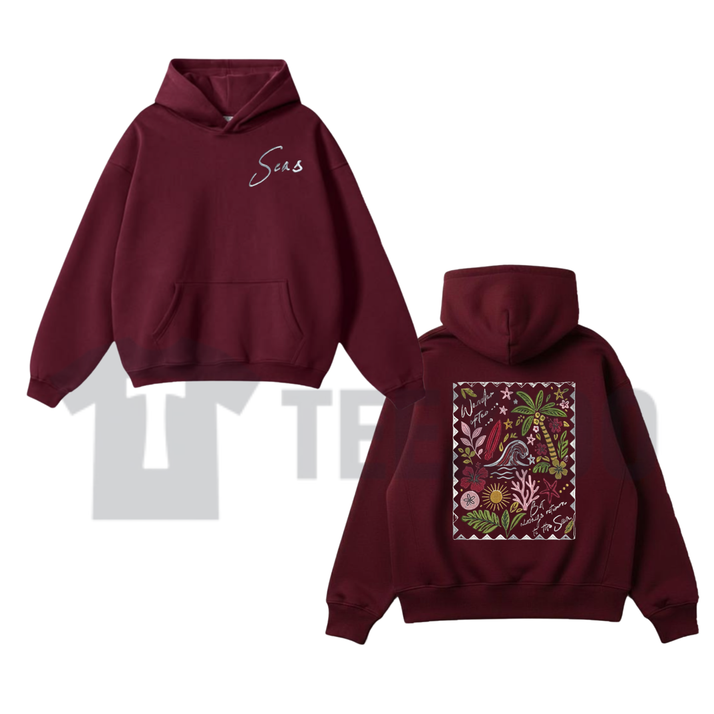 "The Sea" Embroidered Hoodie
