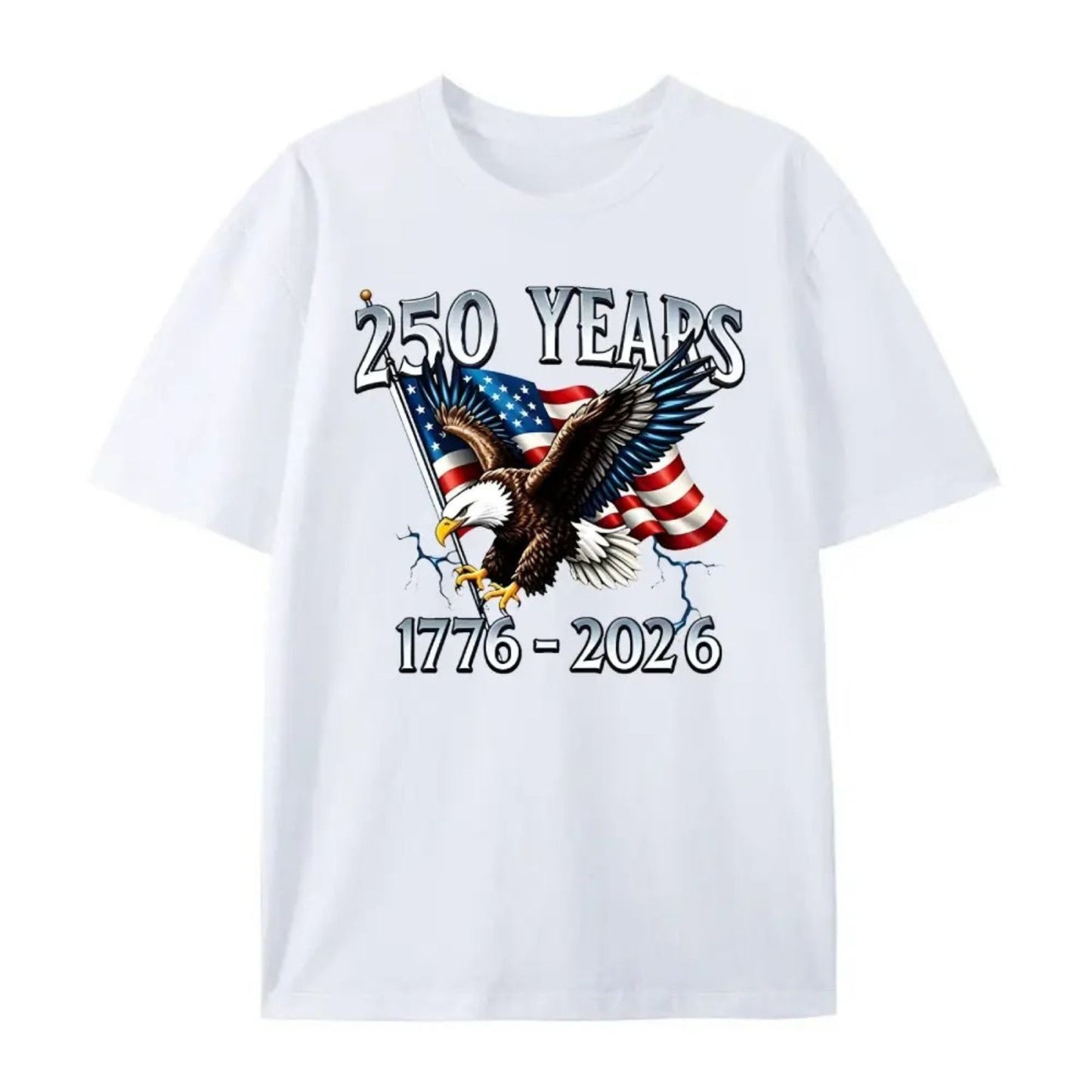 "250 Years of Liberty" T-Shirt – 1776–2026 Eagle & USA Flag Patriotic Graphic Tee, Unisex Cotton Shirt