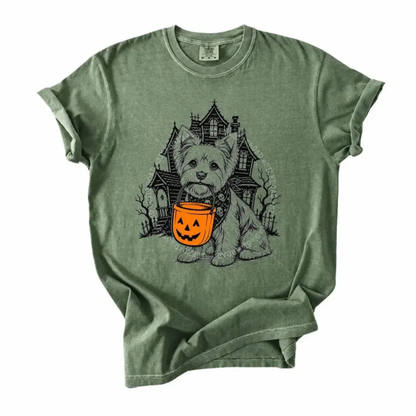 Dog Breeds Halloween T-Shirt - Funny Pumpkin Bucket Graphic Tee