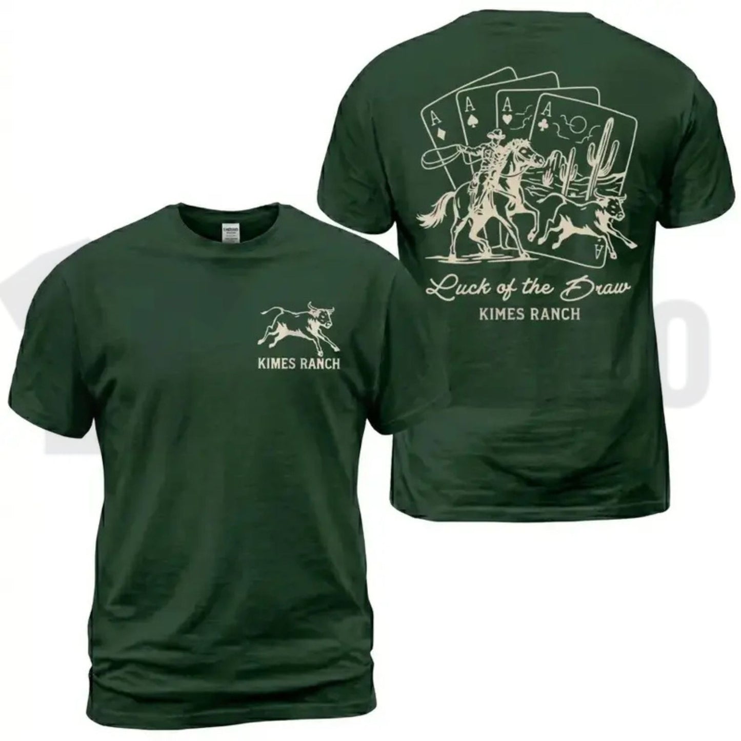 Kimes Ranch Luck Of The Draw T-Shirt – Western Rodeo Graphic Tee, Vintage Cowboy Shirt for Men & Women