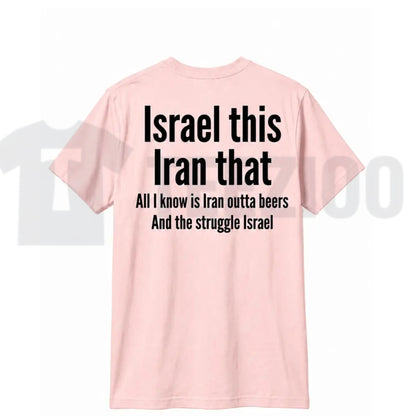 Humorous Beer Pun Graphic Top – Funny Back Print Iran Outta Beers Apparel