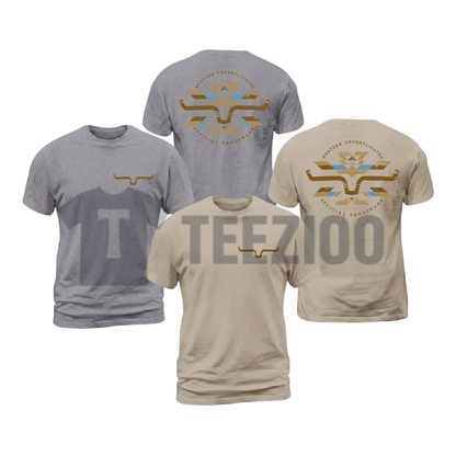 Kimes Ranch Horn Logo Aztec Print Shirt - Western Style Graphic Cotton Tee
