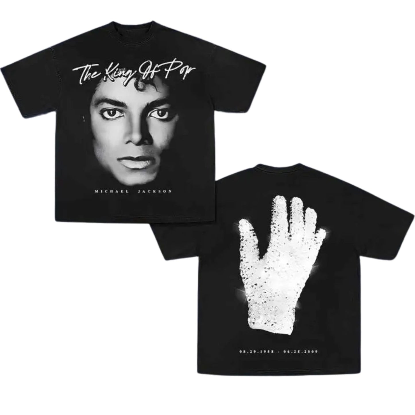 MJ Vintage Pop Music Graphic T-Shirt – Classic King of Pop Retro Tee, Premium 100% Cotton 80s Music Icon Top, Made in USA